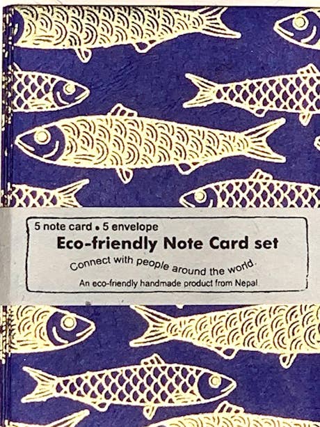 Stat A2 Fish blue cards, set of 5 for wholesale by Giftsland