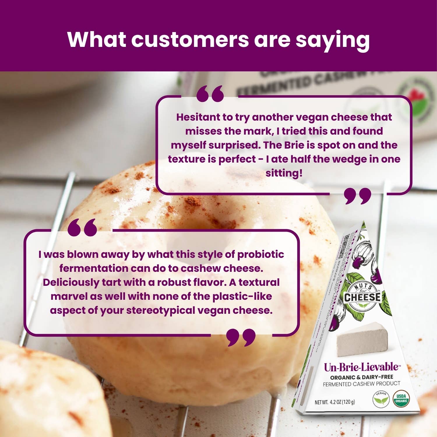 Nuts For Cheese - Wholesale Cheese - Un-Brie-Lievable™ Cashew Cheese Wedge | Organic | Vegan2