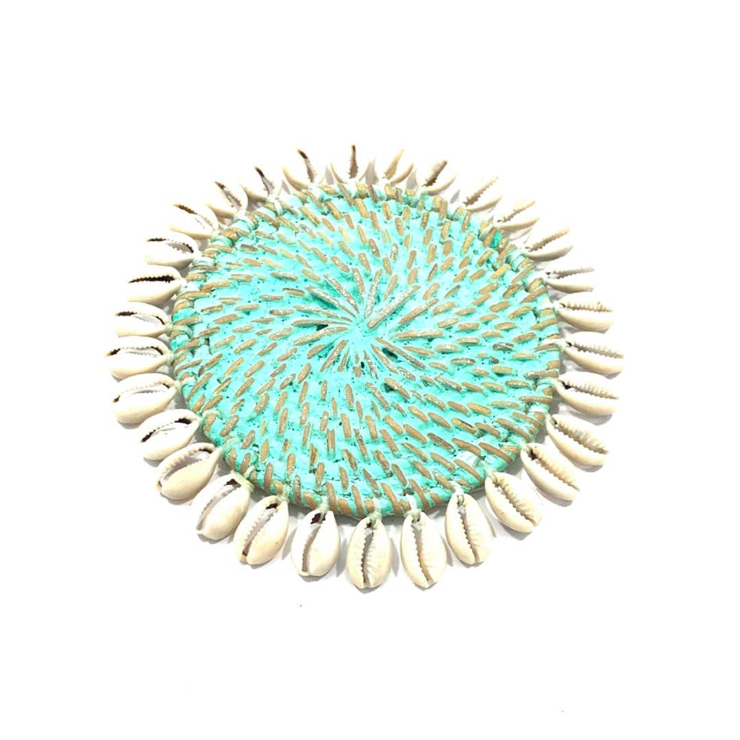 Dewi Lifestyle - Wholesale Coasters - Rotan coaster with cowry shells5