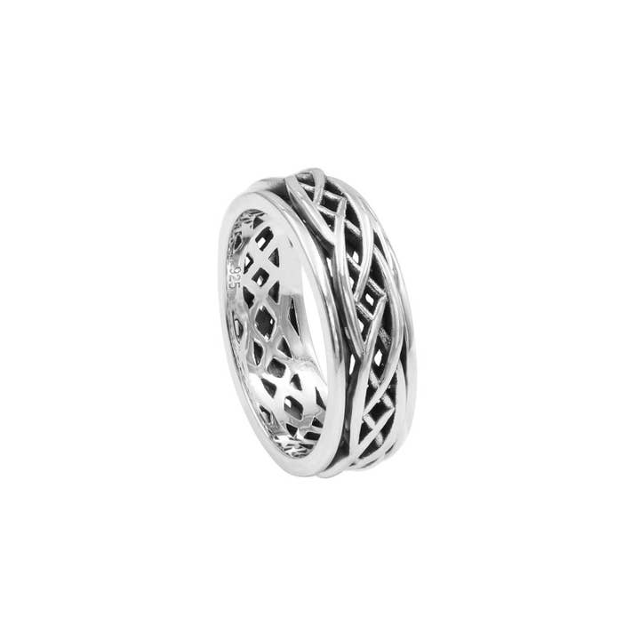Oxidized Sterling Silver Fidget Spinner Ring for wholesale by Jay Jools
