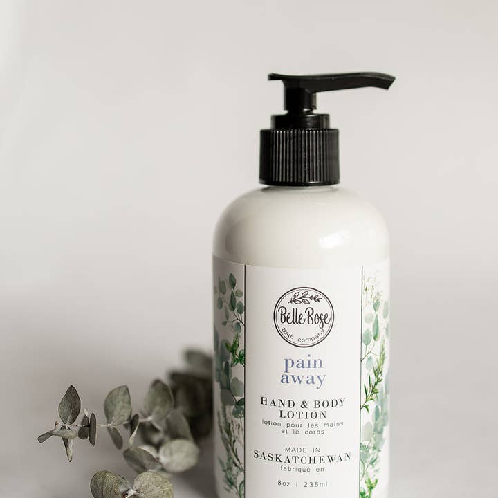 Pain Away Lotion for wholesale by BelleRose Bath Company