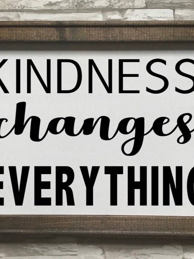 Venlighed Ændrer Alt Indrammet lærred Indretning af hjemmet for engroshandel hos Works of Panglossian