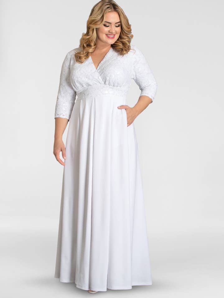 Starlight Sequined Wedding Gown - Plus Size for wholesale by Kiyonna