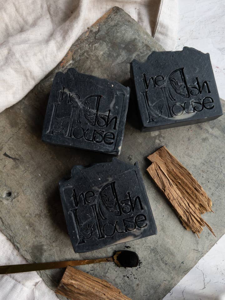 Noir Vanilla Woods Signature Handcrafted Palm Oil Free Soap for wholesale by The Ash House Soap Studio