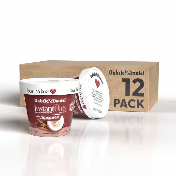 Gabriel & Daniel Wellness Oatmeals - Wholesale Oats - Organic SS Instant Oatmeal Cup - Cinnamon - 12 pack0