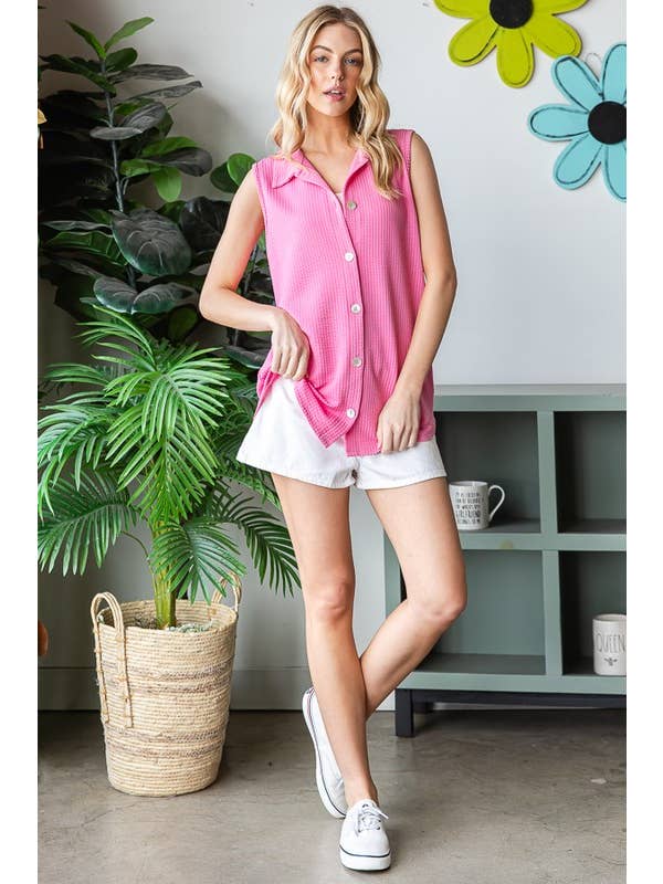 HEIMISH - Wholesale Button Down Shirt - Women's - ET7576-10 SOLID BUTTON DOWN TOP7