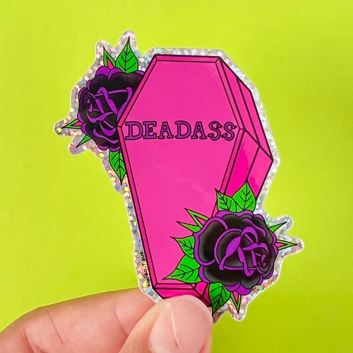 Autocollant Cercueil Deadass - Autocollant Vinyle Pailleté à Thème Horreur pour la vente par Siyo Boutique