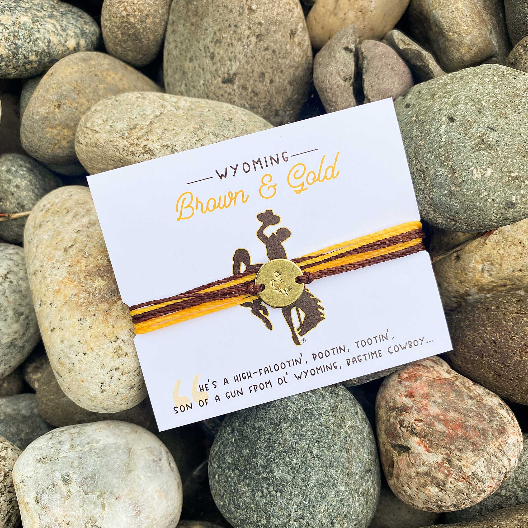 Fly Fish Wyoming - Wholesale Charm/Dangle Bracelet - Wyoming Cowboys Brown and Gold Bracelet (Limited Edition)0