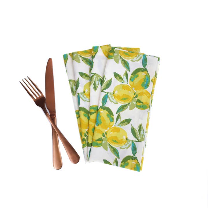 90 West Linen Co. - Wholesale Dinner & Cloth Napkin - Lemon Grove Cloth Napkins, Set of 43