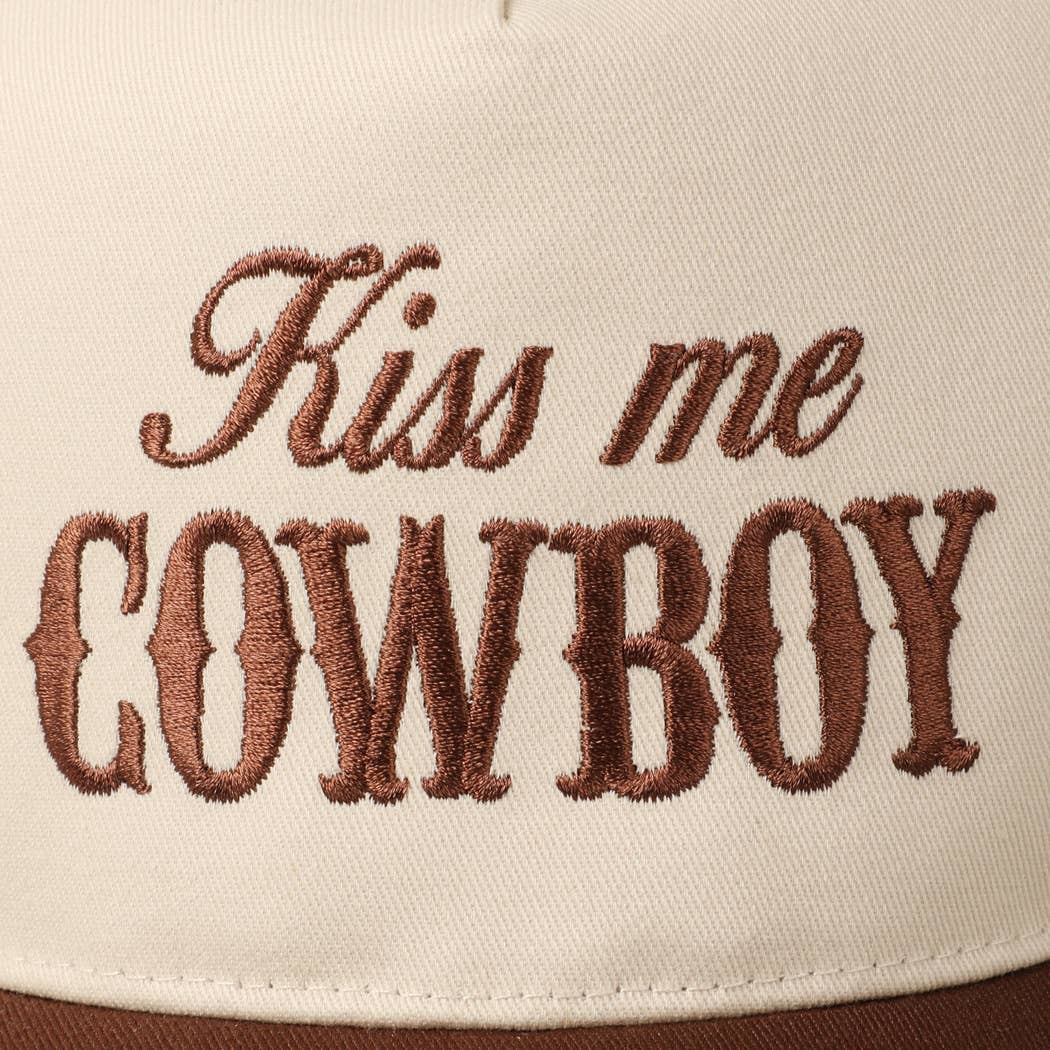 Fashion City – wholesale Trucker hat – Unisex – Kiss Me Cowboy Embroidery Two-Tone Cap7