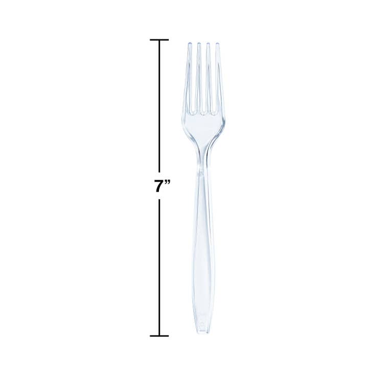 Bulk Party Decor - Wholesale Disposable Fork - Clear Forks Only, 24/Pkg5