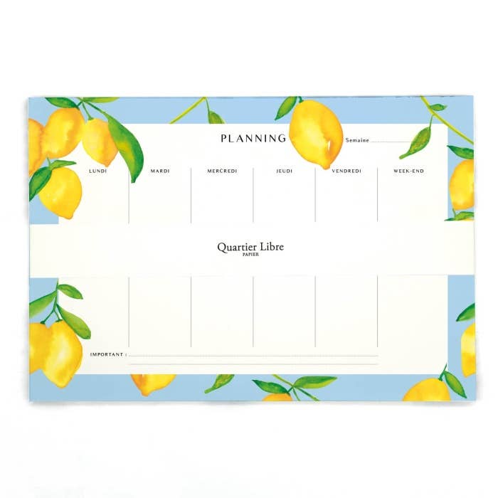 Quartier Libre Papier - Wholesale Notepad - Lemon Planning Free Time1