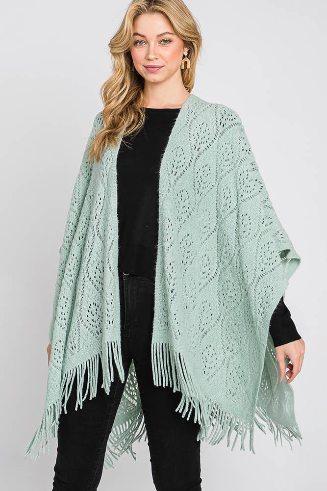 Hana - Wholesale Cardigan - Dames - Paisley Pattern Fringe Ruana31