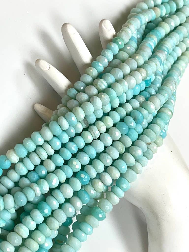 TRIVENI USA INC - Wholesale Beads - 4-5mm AAA Faceted Blue Shaded Peruvian Opal  Gemstone8