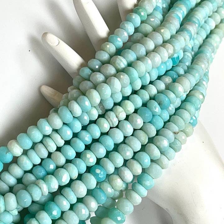 TRIVENI USA INC - Wholesale Beads - 4-5mm AAA Faceted Blue Shaded Peruvian Opal Gemstone8