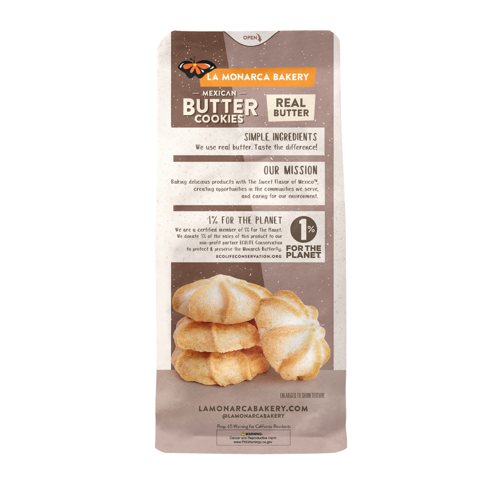 La Monarca Bakery - Wholesale Cookie - Mexican Butter Cookies 3.6 oz Bag1