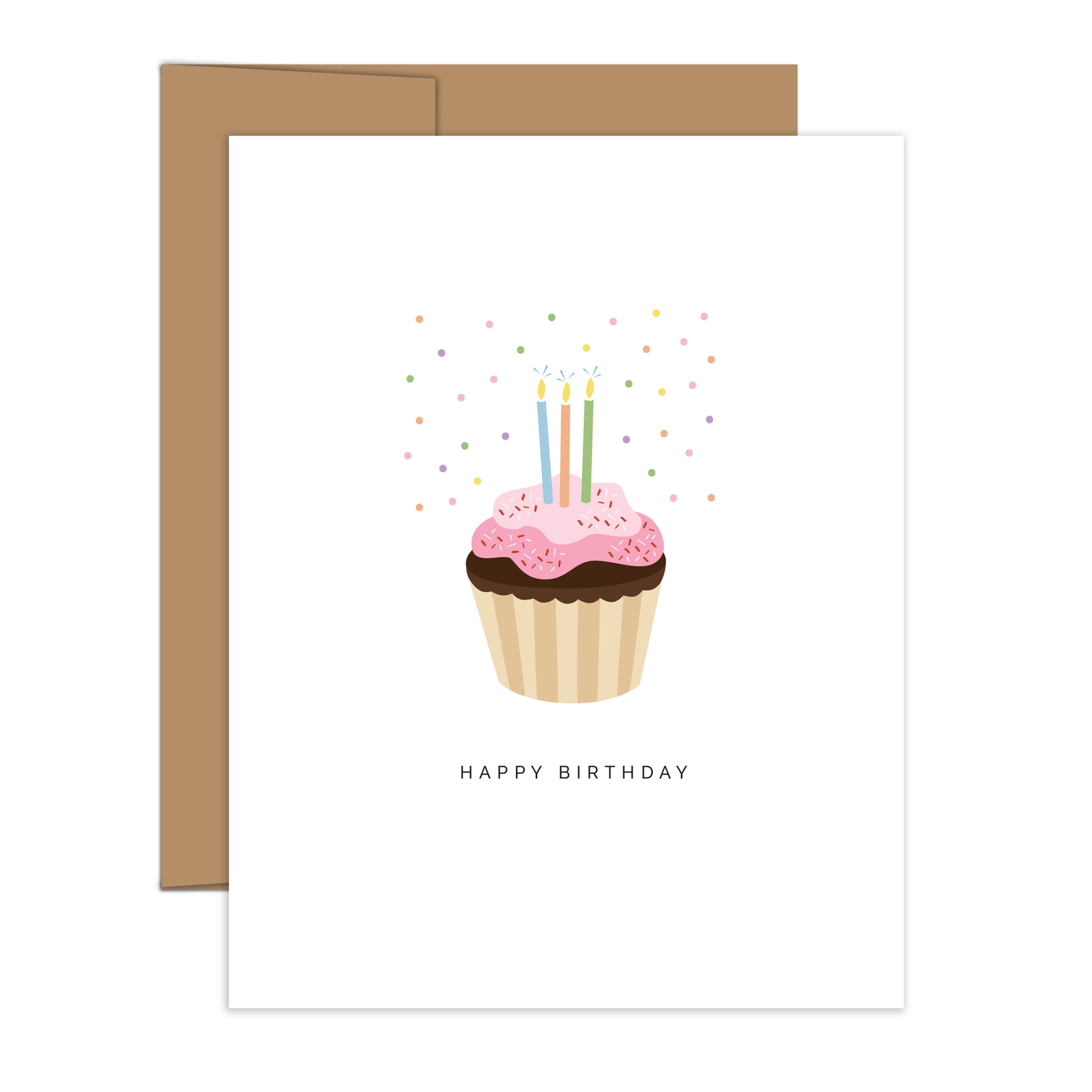 HAZELMADE® Tea Towels + Gifts - Wholesale Birthday Card - "Happy Birthday" Chocolate Cupcake | Greeting Card1