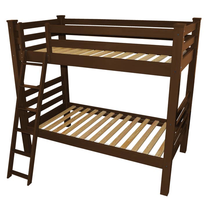 HomeRoots - Wholesale Bed - Red Twin Over Twin Solid Wood Bunk Bed