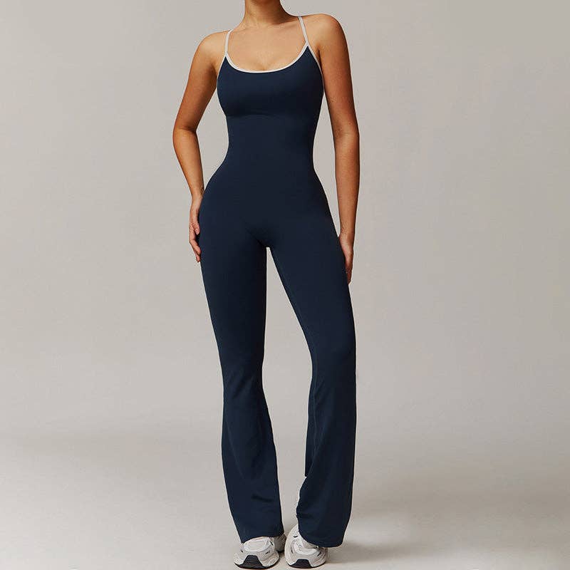 WONDERXFANS - Wholesale Jumpsuit - Women's - Hollow back yoga suit hip-lifting pleated flared jumpsuit6