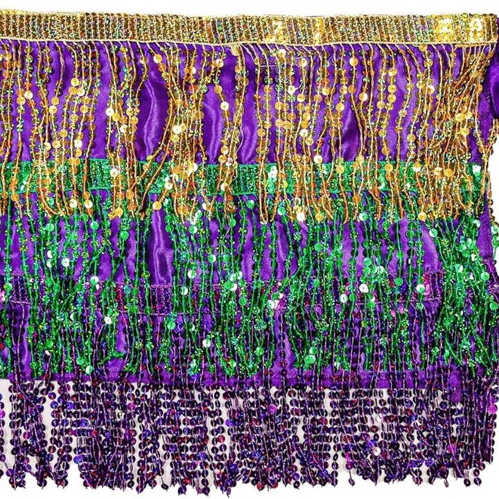 The Mardi Gras Krewe - Wholesale Skirt - Women's - Mardi Gras Outfit for Women Sequin Skirt, Purple Green & Gold Sequin Skirt