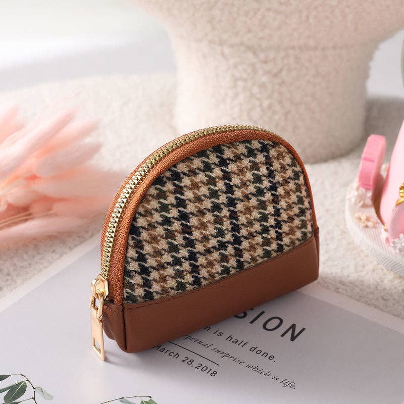 Funkyrel® Atzbranding Limited - Wholesale Coin Purse - Women's - Chic Houndstooth Zipper Purse0