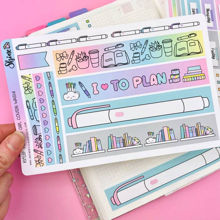 Planner Girl Hobonichi Cousin Daily Washi Strip Stickers for wholesale by Shine Sticker Studio