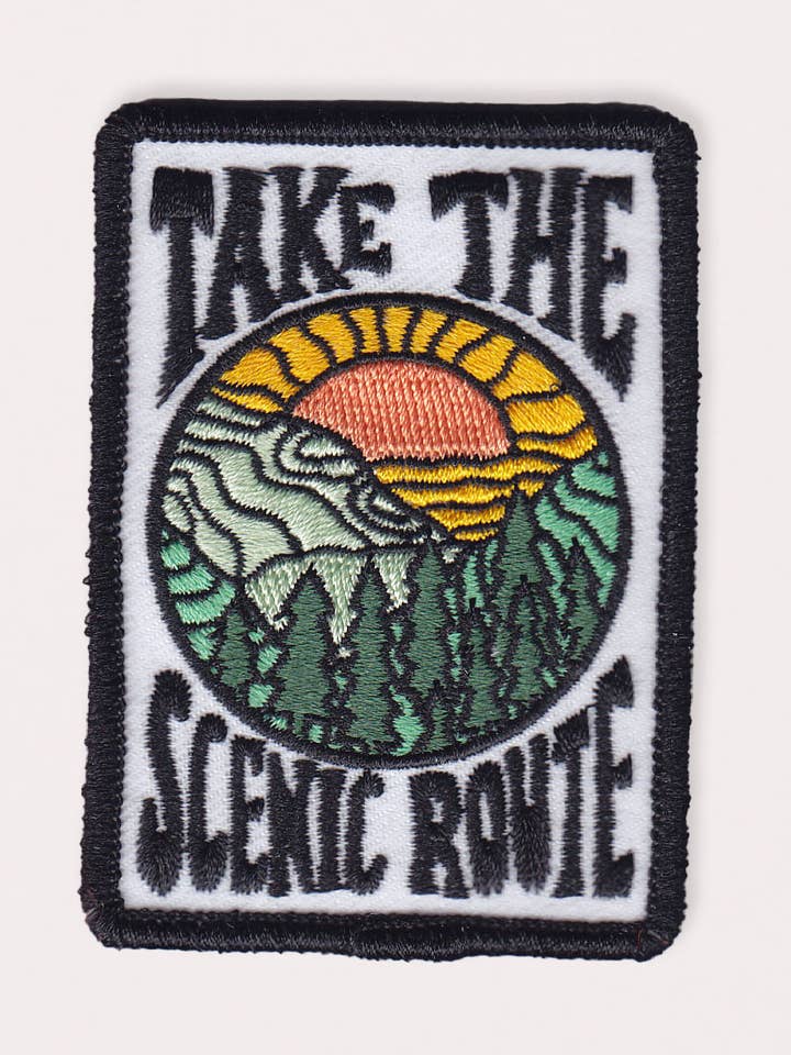 Take the Scenic Route Iron-On Patch - Embroidered Patches for wholesale by Soul Flower