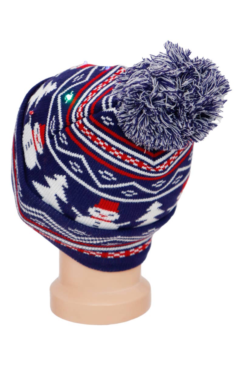 Cap Zone - Wholesale Beanie - Kids - Toddlers Christmas LED Light-Up Cuffed Beanie5