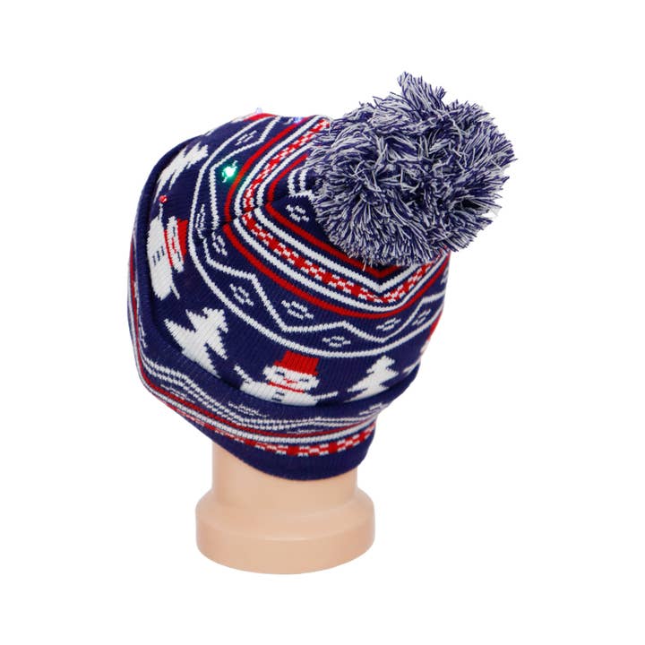 Cap Zone - Wholesale Beanie - Kids - Toddlers Christmas LED Light-Up Cuffed Beanie5