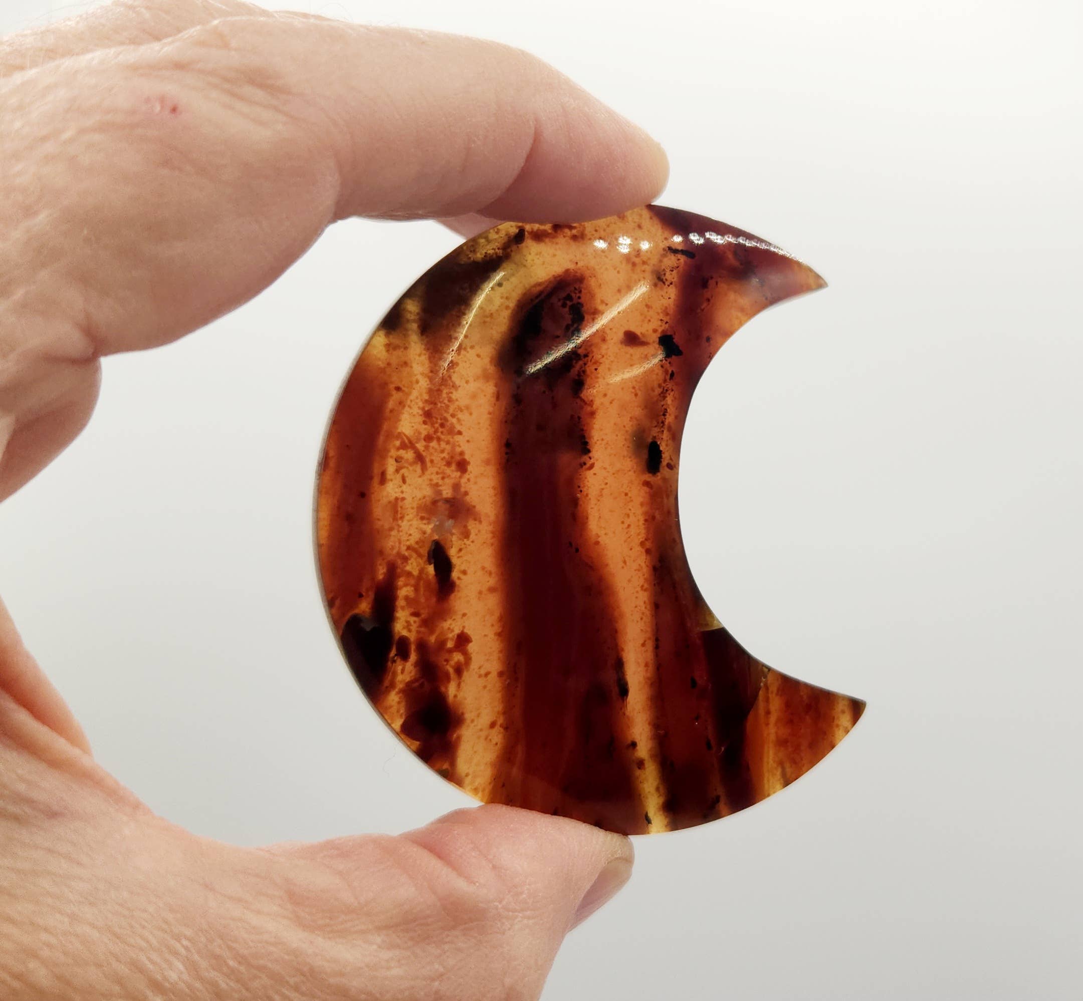 Meraki Gemstones - Wholesale Spiritual Stone/Crystal - Amber Moon Shape (Approximately 50mm) 100% Natural Amber