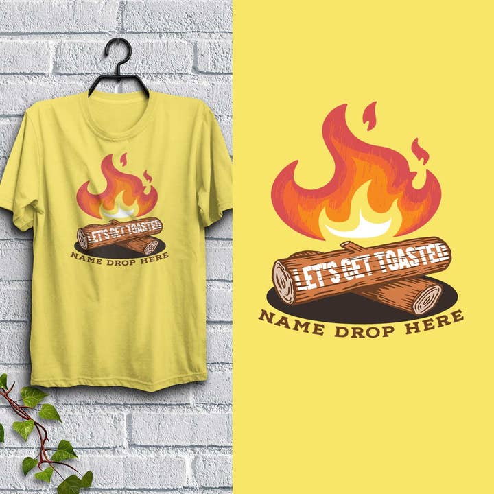 Campfire Let's Get Toasted Name Drop T-shirt Adult S-XXL for wholesale by RetroPlanet