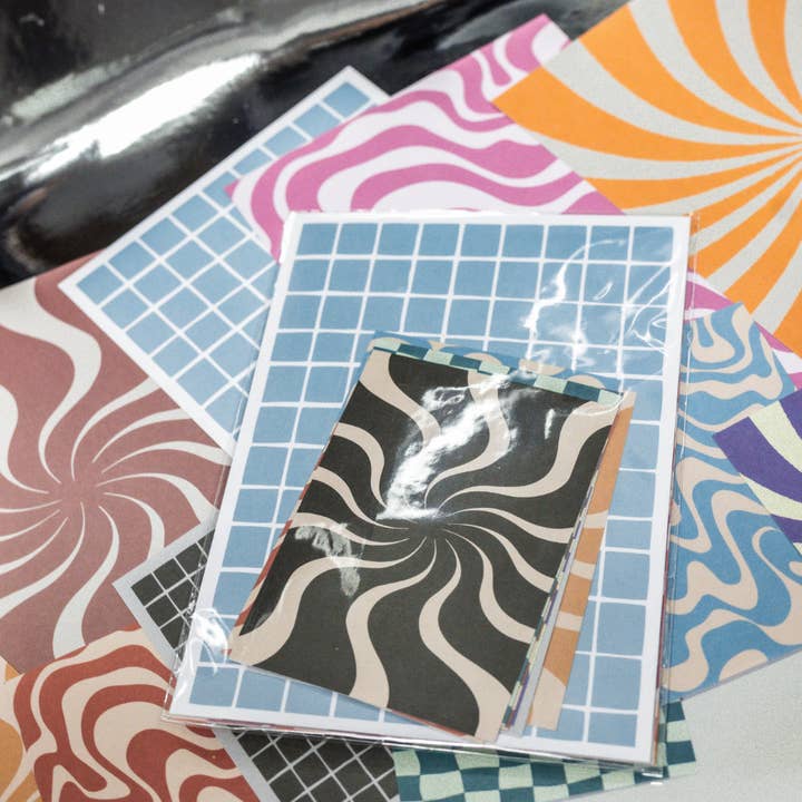 Groovy Hintergrundpapier-Set für den Großhandel von CoraCreaCrafts