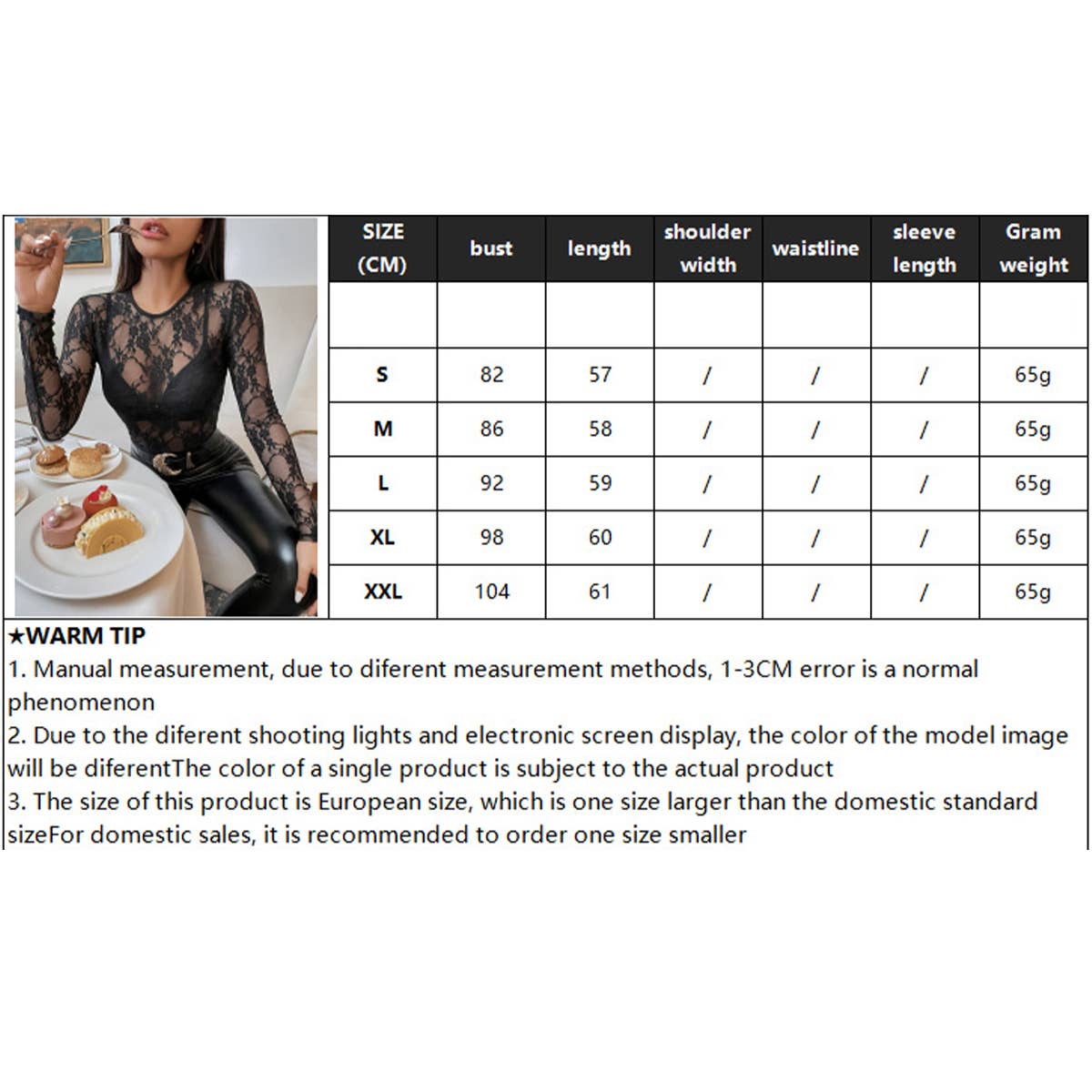 Lily Clothing - Wholesale Shirt - Women's - Single-layer lace slimming round-neck top8