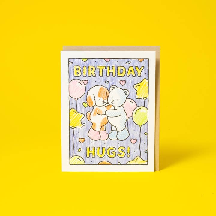 Egg Press Manufacturing - Wholesale Birthday Card - Birthday Hugs DIY Coloring Card by Bobbie Goods