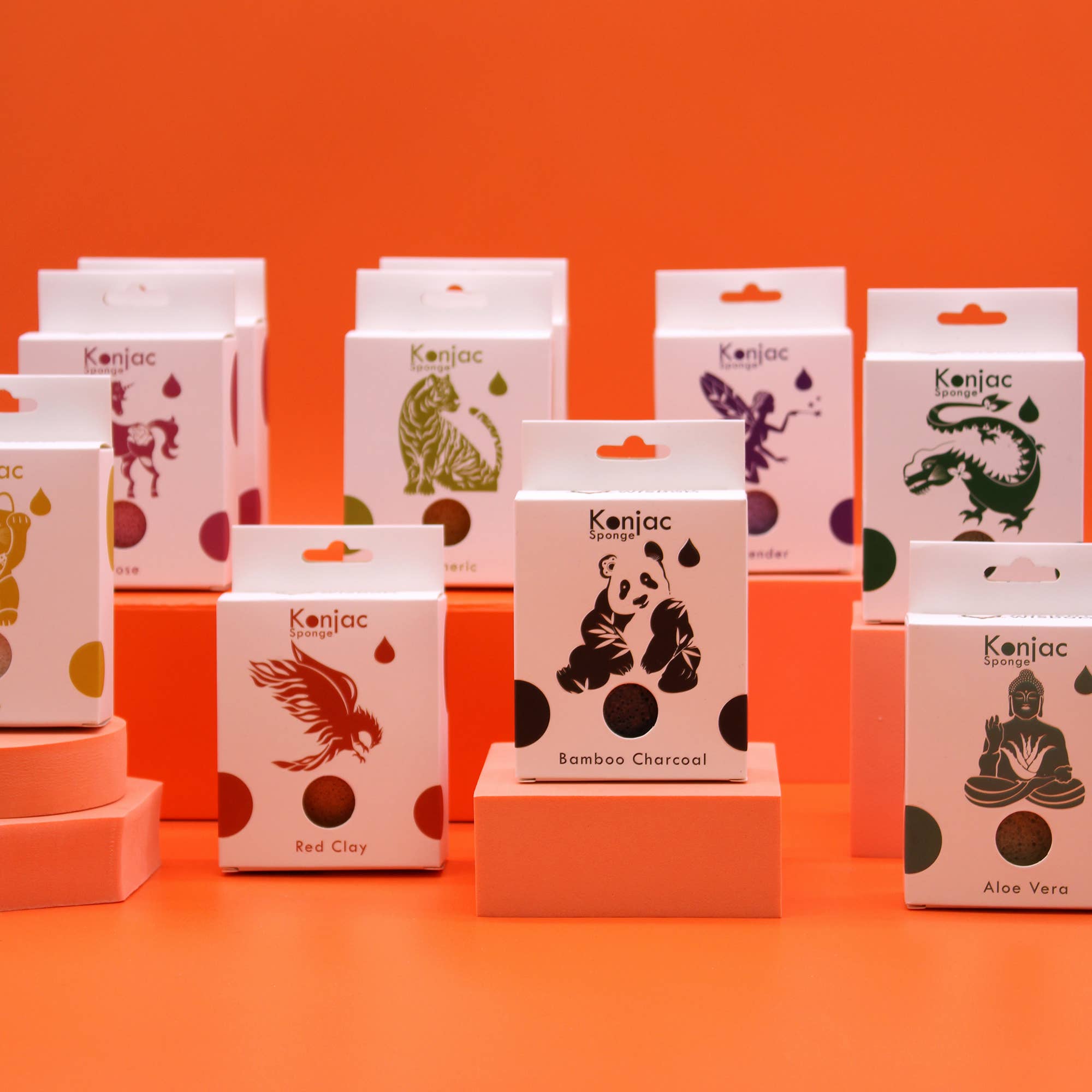 Ancient Wisdom – wholesale Bath pouf/sponge – Teardrop Konjac Sponge - Turmeric - Anti-wrinkle2