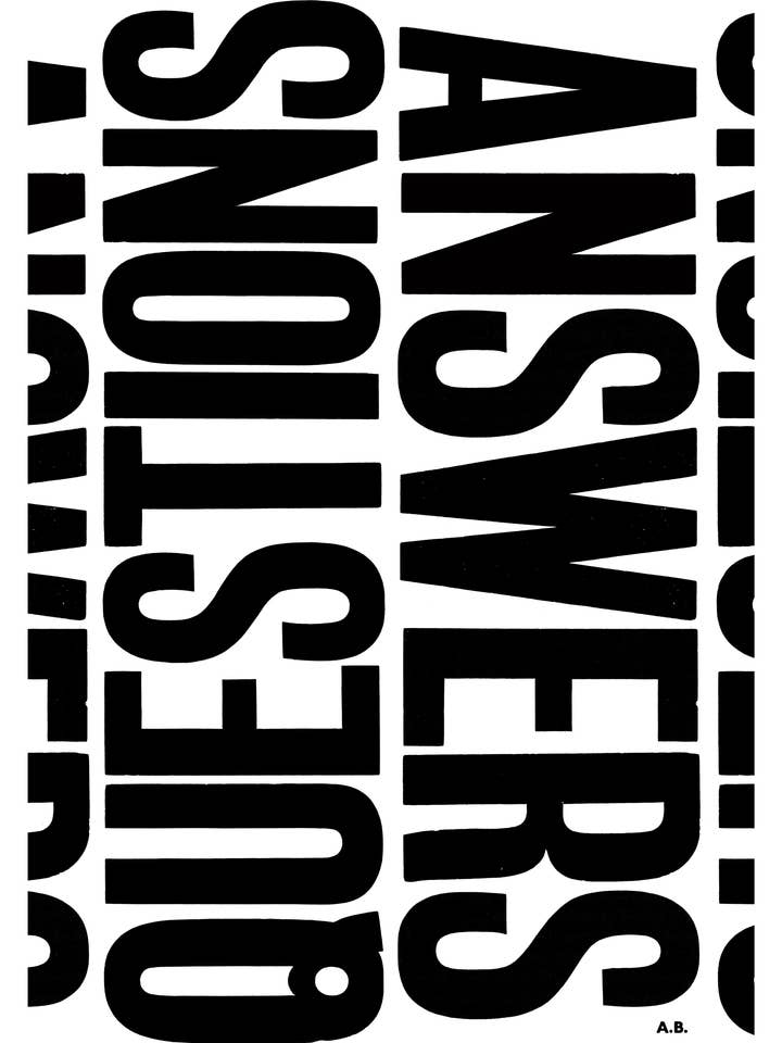 Siebdruck „Fragen/Antworten“ - Anthony Burrill für den Großhandel von Printed by Us
