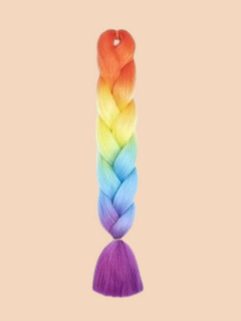 Synthetic Braiding Hair - Rainbow Ombre with Purple Ends for wholesale by Tangled Hair Care
