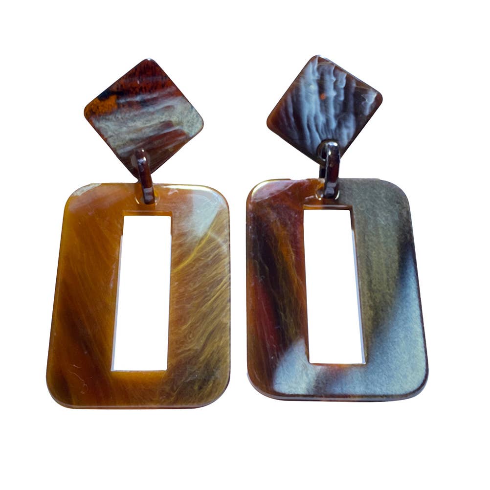 Domoflor s.l - Wholesale Pendant/Charm Necklace - Retro Acrylic Earrings with Geometric Design and Details0