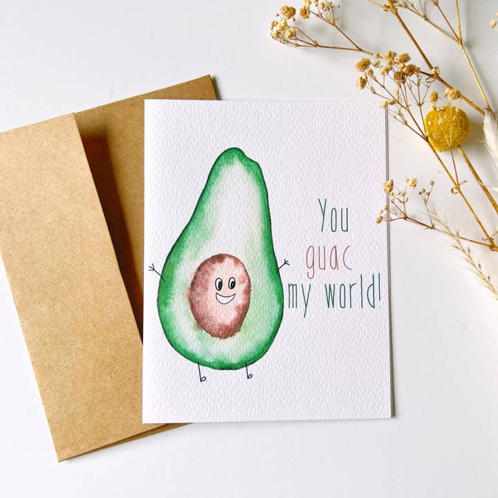 Pão de Abacate Cartão Aguarela | Papelaria por atacado de Ellamoonart