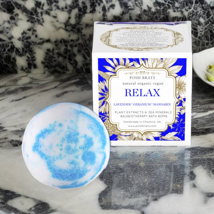 Bombe de bain pétillante Relax Aromatherapy | Magnésium botanique pour la vente par Posh Brats