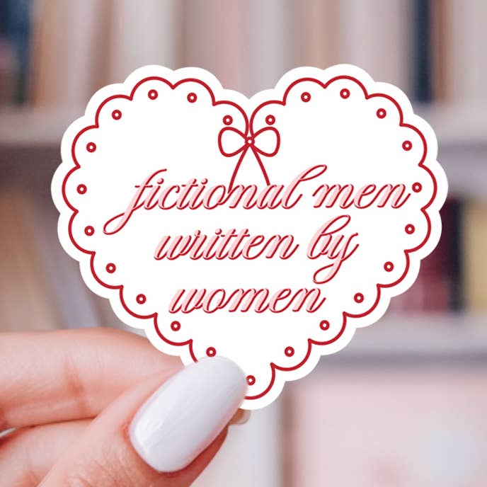 Fictional Men Written By Women Bookish Sticker - White for wholesale by Painted Lavender