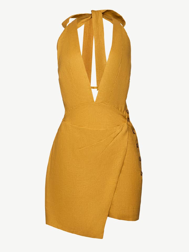 KAILI Linen Mini Dress Sun for wholesale by WUESTE