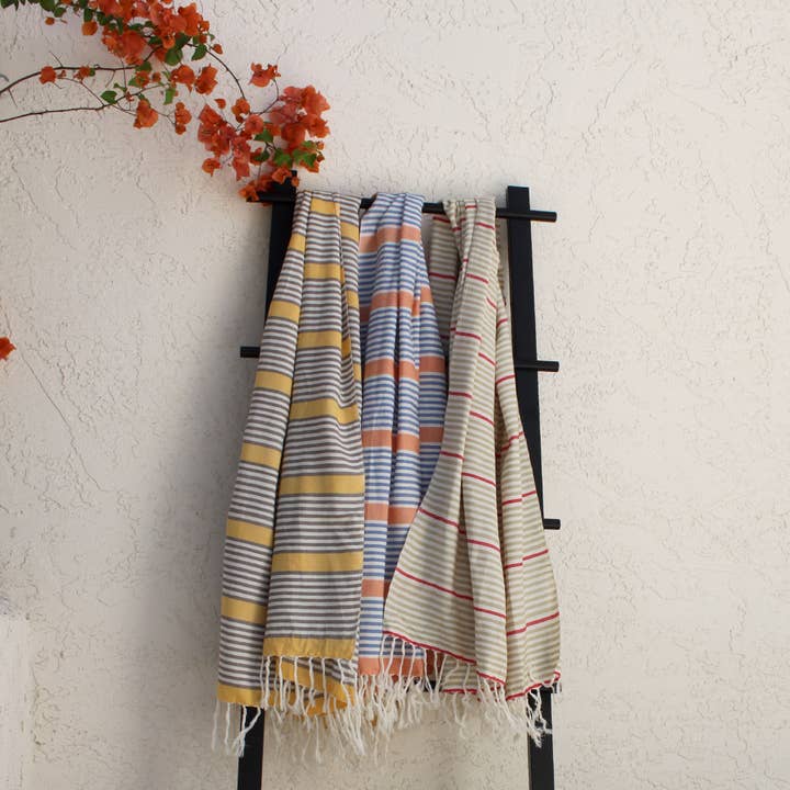 Shimmer Stripe Towel Textile for wholesale by Kara Weaves