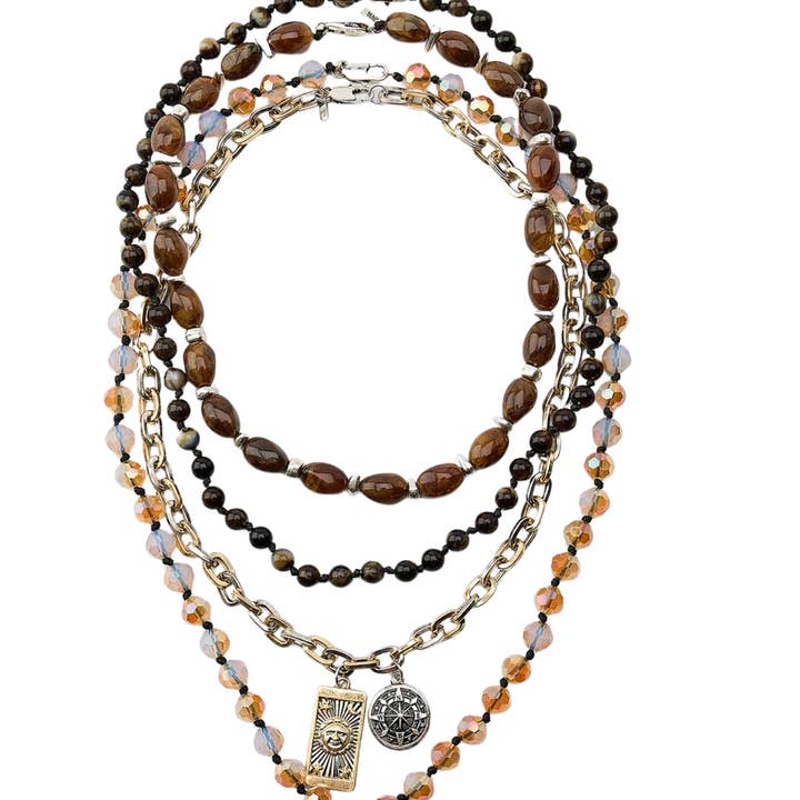 HoopLa - Vente Parures de bijoux - Collier Bohème Perlé Mixte 4 - Pièces, Cheval-Métal Recyclé3