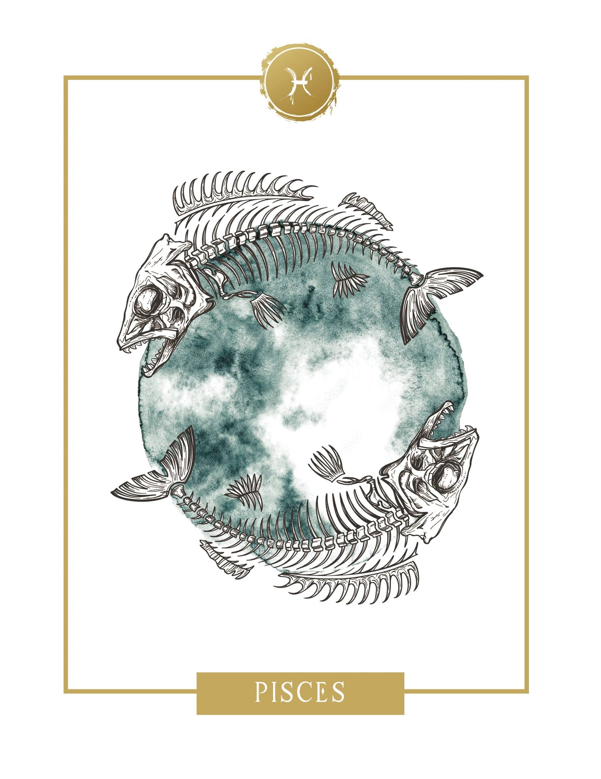 Heather Gerni Art & Design - Wholesale Postcard - ZODIAC POSTCARD - PISCES1