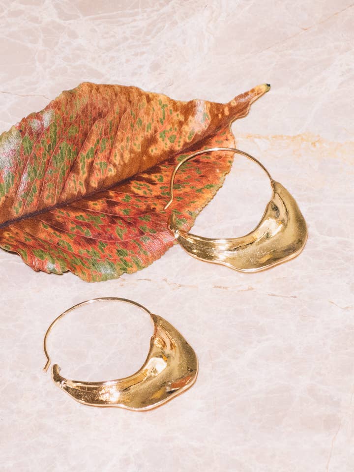 Taye Hoop Earrings | 18k Gold Plating for wholesale by Janna Conner