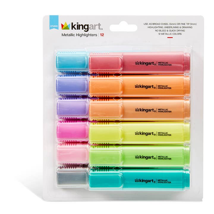 KINGART - Wholesale Highlighter - Highlighters 12 Metallic Colors4