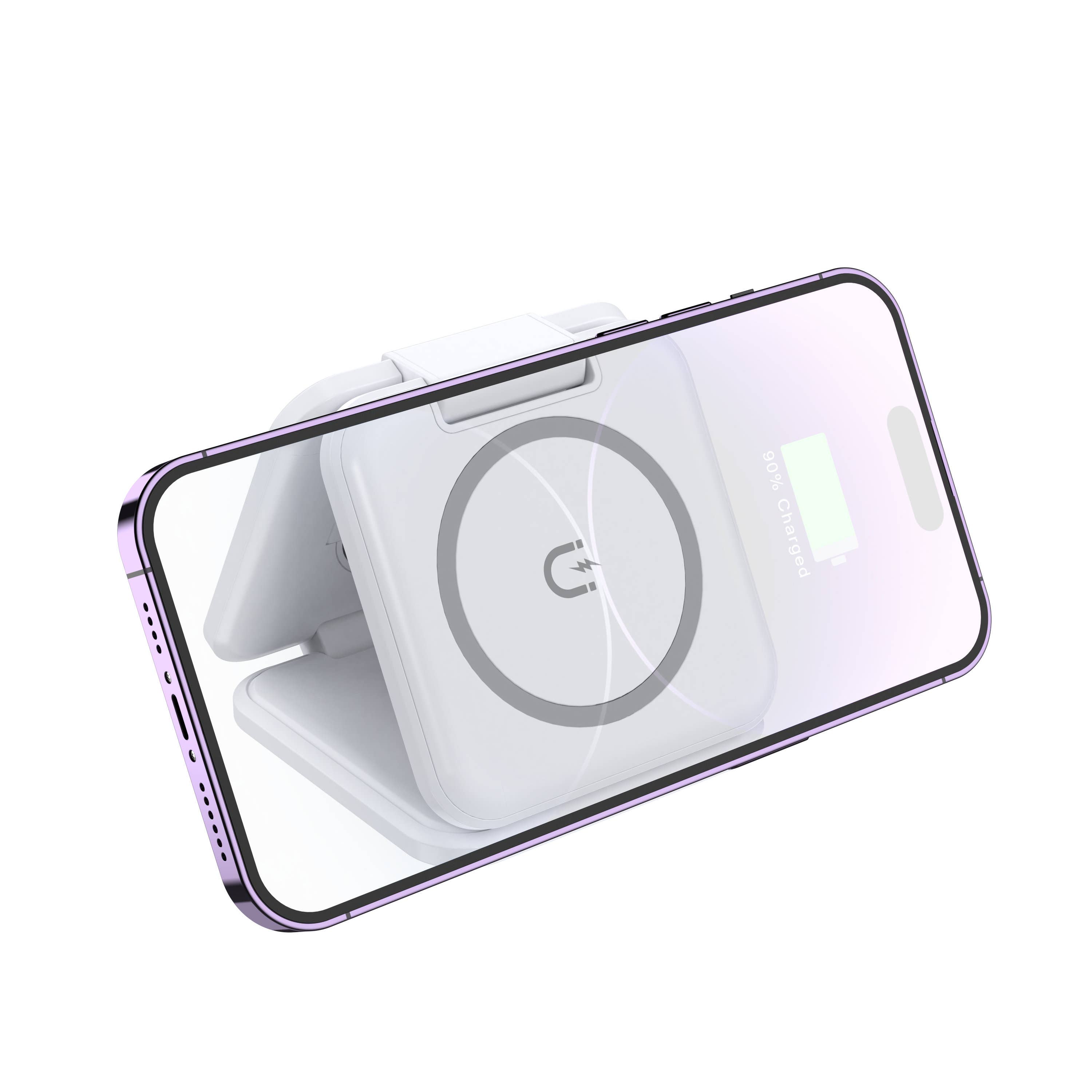 LAX Gadgets – wholesale Charging dock – MagSafe 3-in-1 Foldable Wireless Charging Stand- Retail Pack20