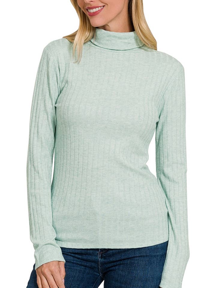 Vanilla Monkey - Wholesale Knit Top - Women's - Ribbed Long Sleeve Turtle Neck Top