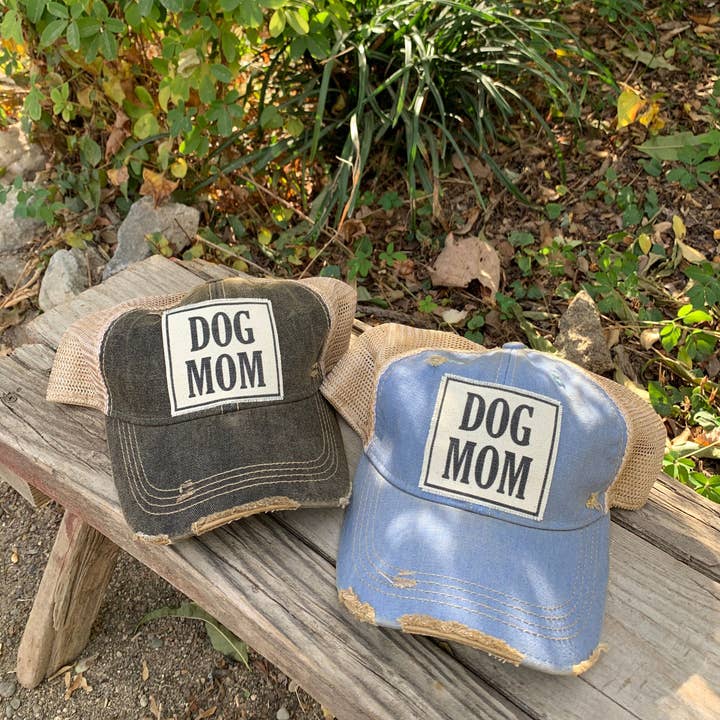 Vintage Life - Wholesale Trucker Hat - Women's - Dog Mom Distressed Trucker Hat Baseball Cap